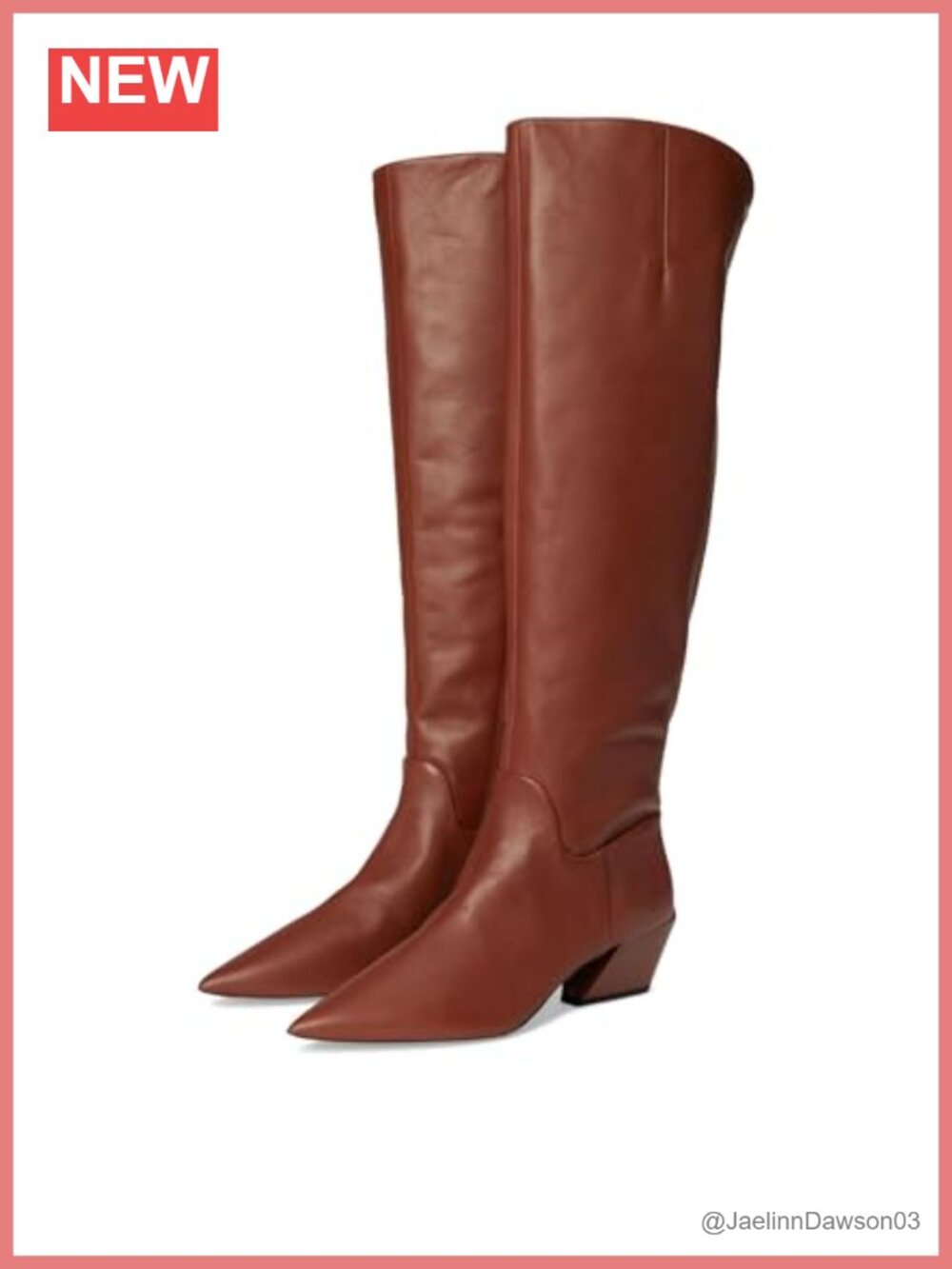 Leather Knee-High Pointed Toe Boots with Side Zip